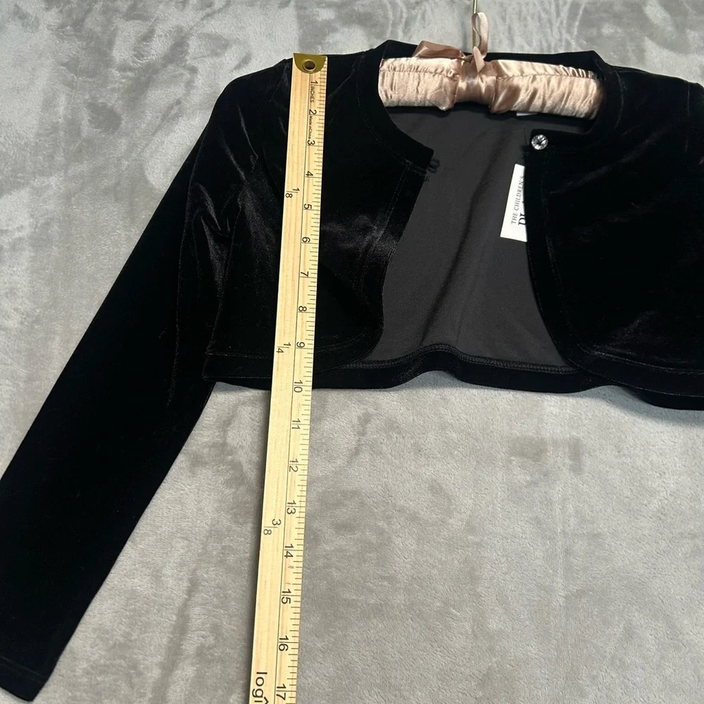 The Children’s Place Velvet Bolero Jacket Girls 7/8 Month Black